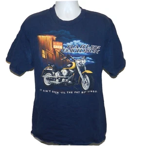 Vtg 1996 Harley Davidson Mens XL Navy Blue County Hi Way Cafe Graphic T Shirt - Picture 1 of 11