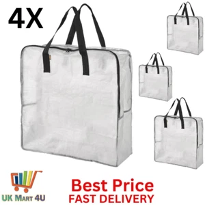NEW IKEA Dimpa Storage bag transparent With Zip XL Size Handles, for Bedding - Picture 1 of 12