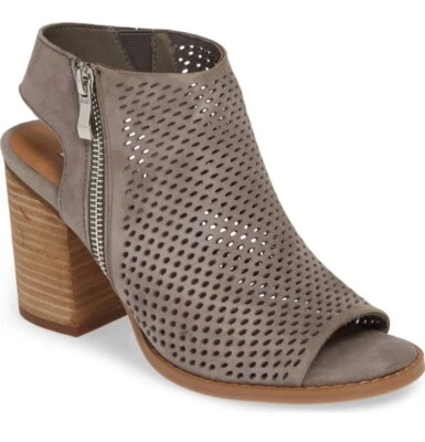 Steve Madden Abigail 穿孔厚底短靴灰色麂皮绒 9.5 码 — 第 1/4 张图片