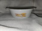 Vtg Fire King Milk Glass Wheat Bowl W/ Handles Baking Dish 1 Pt Pint