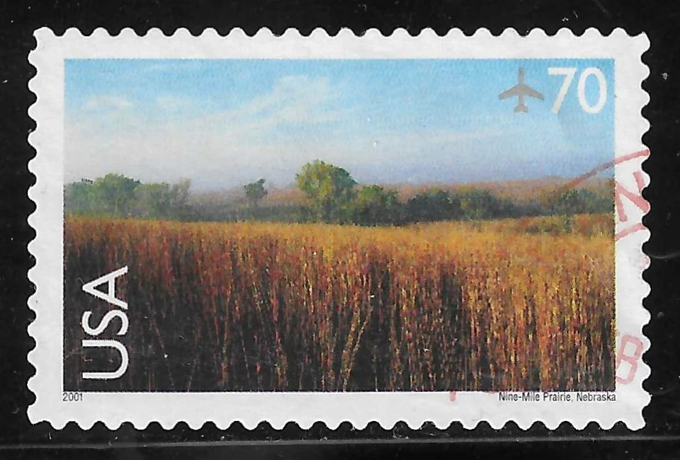 U.S. Scott #C136  70c Nine-Mile Prairie, Nebraska Airmail Stamp USED XF - Image 1 of 1