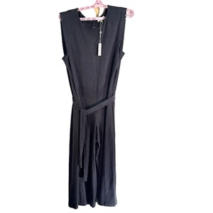 Max Studio Sleeveless Tie Jumper Womens Size XL Charcoal  48X27 Wide Leg NWT - Picture 1 of 15