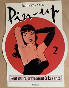 Berhet - Rare " Autocollant Pin-up 2 " - non signé - 21x27cm - Imagen 1 de 1