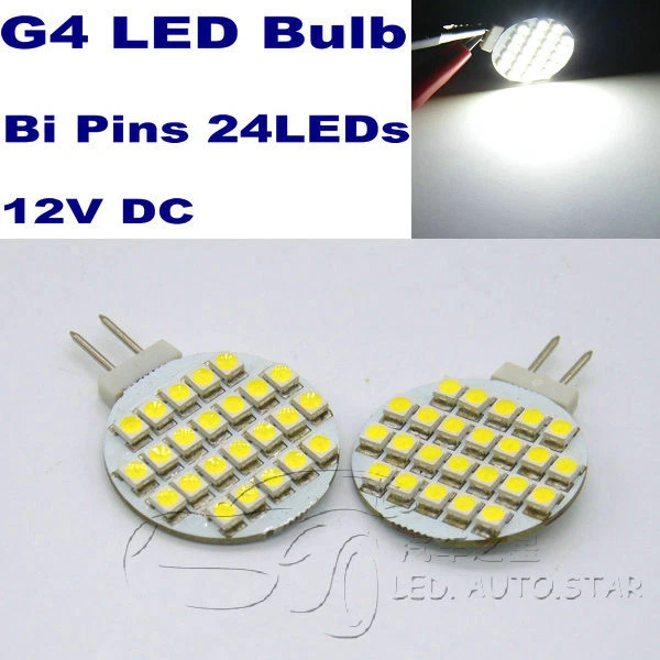 4x G4 LED Bulbs 24LEDs 3528 Replace 20W Halogen bulb Cool White wall light 12V - Image 1 of 4