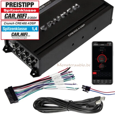 Crunch CRE400.4DSP 4-Kanal Verstärker mit 6-Kanal DSP Bluetooth app-Steuerung - Bild 1 von 3