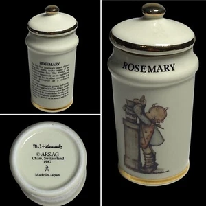 Vintage MJ HUMMEL ROSMARIN GEWÜRZDOSE Danbury Mint Goldrand Porzellan 1987 - Bild 1 von 9