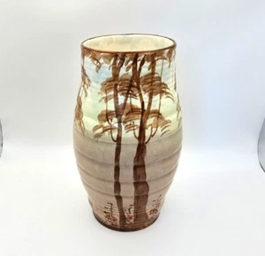Art Deco Thomas Forester & Sons Phoenix ware vase - ribbed brown vase - Picture 1 of 8