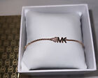 Michael Kors Mk Heart & Crystal Slider Bracelet Rose Gold Tone￼ Mkjx7975791 Nib