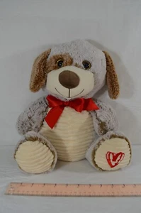 Kellytoy Puppy Dog Love Valentines Plush Brown 15" with Bow and Red Heart T2 - Picture 1 of 8