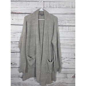 Barefoot Dreams Long waffle knit gray weekend open Cardigan in size 1X - Picture 1 of 3
