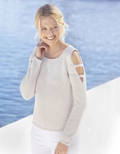 8124 Cotton DK Damen Pullover Häkelanleitung Hardcopy Original - Bild 1 von 1