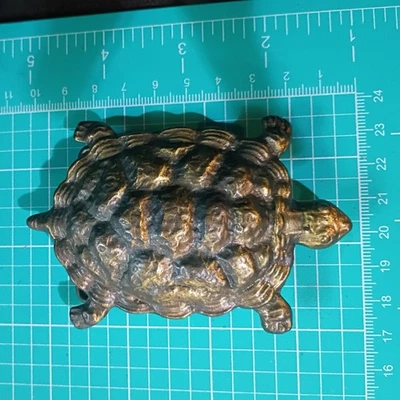 GRAN TORTUGA TORTUGA RECORTADA HIPPIE HEBILLA DE CINTURÓN! ¡VINTAGE! RARO! Años 70! USA! Foto 1 de 2