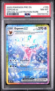 Espeon Ex 155 PSA 8 Near Mint-mint - Prismatic Evolutions - Pokemon - Picture 1 of 2