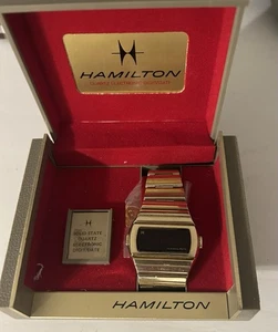1970s Hamilton QED QTC 10K rolled gold watch. Pulsar 955 Kojak RUNS & KEEPS TIME - Picture 1 of 10
