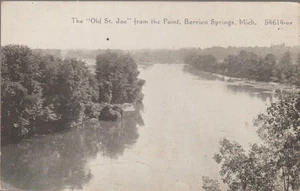 Berrien Springs MI. View of the Old St. Joe River UNP DB Postcard - Picture 1 of 2