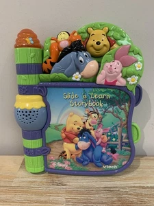 VTech Disney Winnie The Pooh Slide N Learn Electronic Storybook Lights & Sounds - Picture 1 of 13