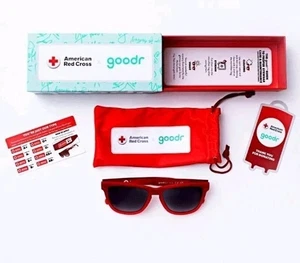 (NUOVO) Occhiali da Sole American Red Cross Goodr Polarizzati Edizione Limitata Donatore di Sangue - Foto 1 di 2