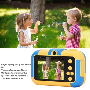 Kids Camera Round Lovely Cartoon Photo Frame ABS Material Blue One Click - Picture 1 of 12