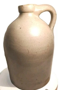 Wonderful Antique Primitive 19th Century Salt Glazed Stoneware Jug 9" Tall - Picture 1 of 9