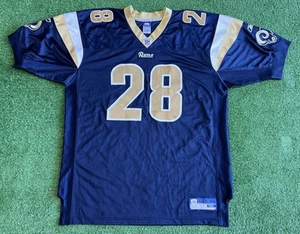 St Louis Rams Football Jersey Marshall Faulk Reebok Size 52 Blue Authentic NFL - Picture 1 of 8