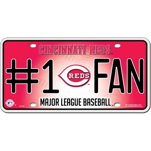 Cincinnati Reds License Plate #1 Fan Aluminum - Image 1 of 1