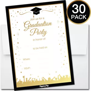 2022 Graduation Party Invitations and Envelopes (30 Count) - High School College - Picture 1 of 6