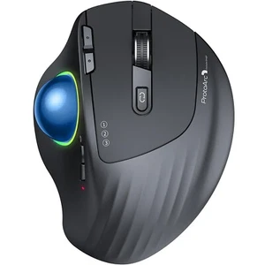 New ProtoArc Wireless Bluetooth Blue Trackball Mouse, EM01 2.4G RGB Ergonomic - Picture 1 of 12