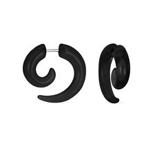 Swirl Spiral Faux Ear Plug Taper Earrings Surgical Steel More Colors