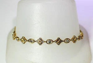 Hermosa pulsera de tenis con diamantes Vermeil de plata esterlina brillante 7,5"" -11679 - Imagen 1 de 10
