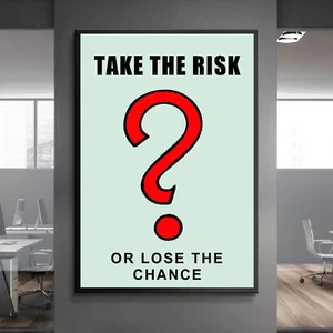 TAKE Monopoly Game Motivation Success Work Home Wall Art Decor POSTER CANVAS ed1 - Picture 1 of 8