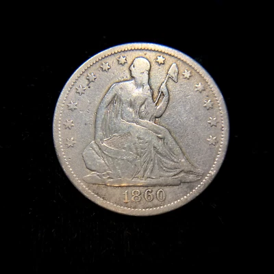 1860 O Liberty Seated Silver Half Dollar VF Type Coin 50c Rare - Image 1 of 2