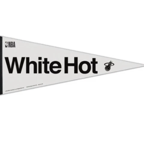 MIAMI HEAT WHITE HOT LIMITED EDITION PREMIUM QUALITY PENNANT 12"X30" BANNER Cover