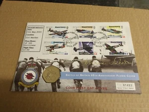 50p MÜNZHÜLLE = SCHLACHT UM BRITAIN 60TH ANNIV = GUERNSEY COIN / SIGNIERT J JOHNSON - Bild 1 von 10