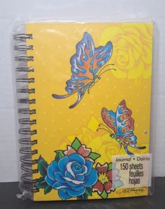 ED HARDY Hard Cover SPIRAL Notebook 150 PAGES Butterfly BLING 2013 New - Picture 1 of 16