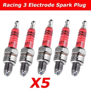5PCS 3-Electrode Spark Plug A7RTC A7TC CR7HSA Torch FOR GY6 50CC -150CC ATV BIKE - Picture 1 of 6