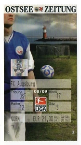 Eintrittskarte FC HANSA ROSTOCK-FC Augsburg 2008/09 - Bild 1 von 1