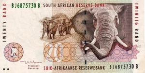 South Africa 20 Rand ND(1999) VF+ Banknote P-124b Prefix BJ Mboweni Sig. - Picture 1 of 2