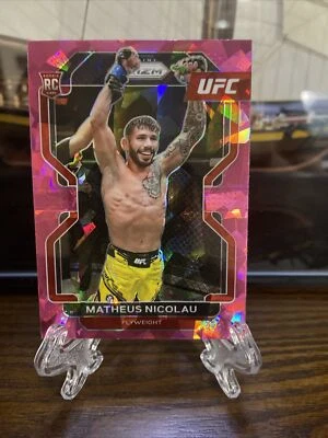 2022 Panini Prizm UFC Matheus Nicolau Pink Ice RC #168 - Image 1 of 3