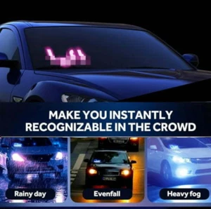 Bright LED Light Signs Car Windshield Glow LED Sign Decal Stickers Suction Cups - Picture 1 of 3