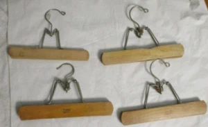 Lote de 4 - SETWELL Perchas de Madera Pantalón Falda Vintage Retro Madera Abrazadera Pantalones - Imagen 1 de 9