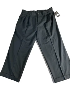 Pantalones de golf PGA Tour para hombre 44x30 negros plisados que absorben la humedad FPS 50 nuevos - Imagen 1 de 12