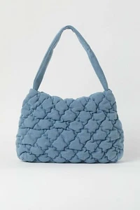 BOLSO DE MANO DENIM DE ALGODÓN ACOLCHADO DE GRAN TAMAÑO COLABORACIÓN HM COLECCIÓN BROCK NUEVO CON ETIQUETAS - Imagen 1 de 8