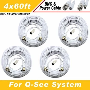 WHITE PREMIUM 240FT BNC CABLE FOR 16 CH QSEE SYSTEMS QT-5140, 578, 5516, 5032 - Picture 1 of 10