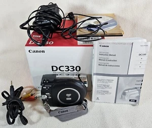 Canon DC330 Mini DVD Camcorder Video Camera PARTS ONLY With Cords Manual Box - Picture 1 of 10