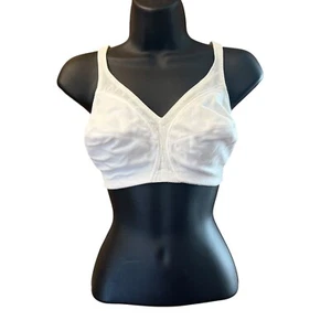 Vintage Sears Bra Size 38D White Wire Free Wireless Bullet Cone Nylon 1960’s - Picture 1 of 13