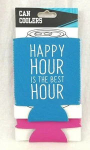 TMD Holdings Set di 2 Lattine Koozies "L'Happy Hour è l'ora migliore" - NUOVO!!! - Foto 1 di 3