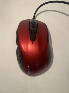 Tecknet USB Wired Mouse 6 Button Corded Mouse Red - Picture 1 of 7