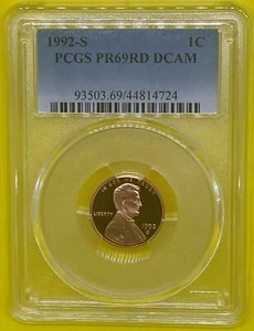 1992 S 1C Lincoln Memorial Cent Proof PCGS PR69 Red DCAM - Picture 1 of 3