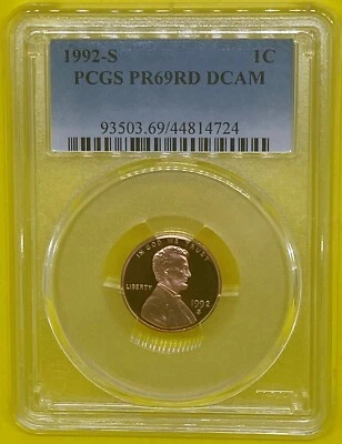 1992 S 1C Lincoln Memorial Cent Proof PCGS PR69 Red DCAM - Image 1 of 3