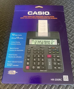 Casio HR-200RC Desktop Printing Calculator, 12-Digit Display, 2 Color Print NEW! - Imagen 1 de 3